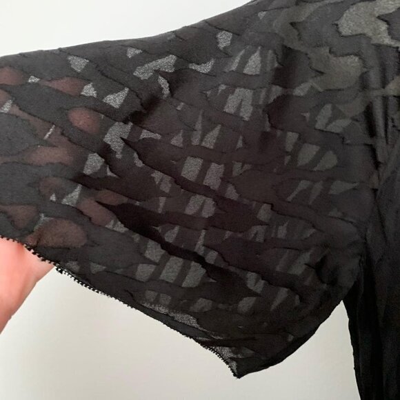 DVF Diane von Furstenberg Josefine black burnout gown ruffle long maxi dress 6 - Picture 6 of 8